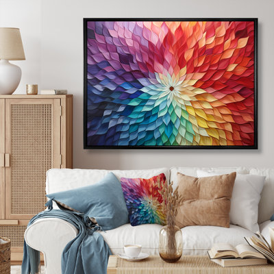 Multicolore Op Art, illusions symétriques sur toile
