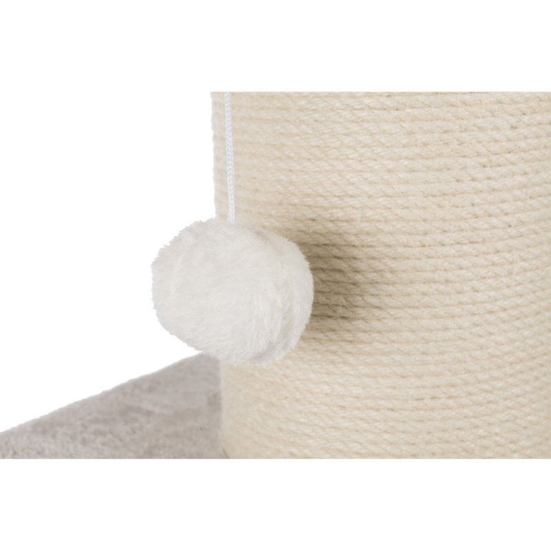 Ava 33.9'' Gray and White Plush Cat Tree with Jute Scratching Post