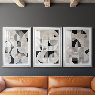 ABSTRACT Series XLIII  -Custom Framed  Premium Print W Matt - 3 Pieces