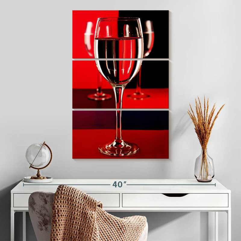Yarlin Abstract Wine Glasses, 32" H x 20" W