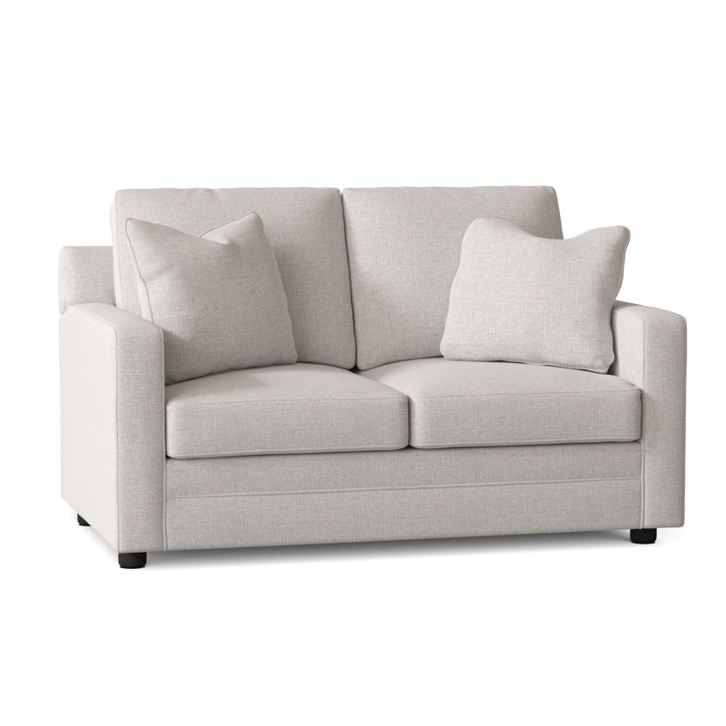 Aukai Upholstered 58'' Sleeper Sofa, Drusky Ivory Sustain® Basketweave