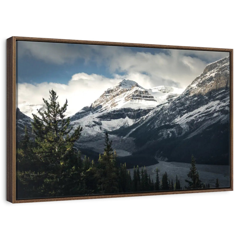 Mountain Top, 13" X 9", Floating Frame Walnut