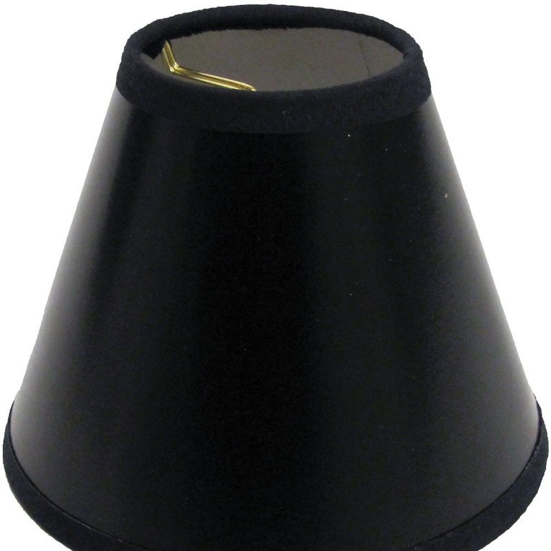 Ensemble de 6 abat-jour lustre en parchemin, H 4 po x l 5 po x P 5 po, Noir / blanc