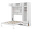 Grand lit escamotable mural avec rangement, lit pliable peu encombrant avec armoire supérieure, tablettes et garde-robe, conception multifonctionnelle-121887152