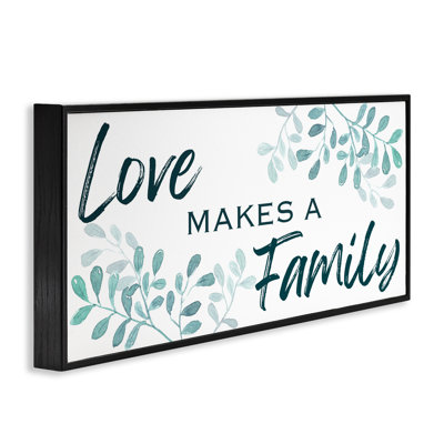 Stupell Industries Love Makes Family With Herbs Giclee Art, Design By Marcus Prime In Midnight Black Framed Giclee