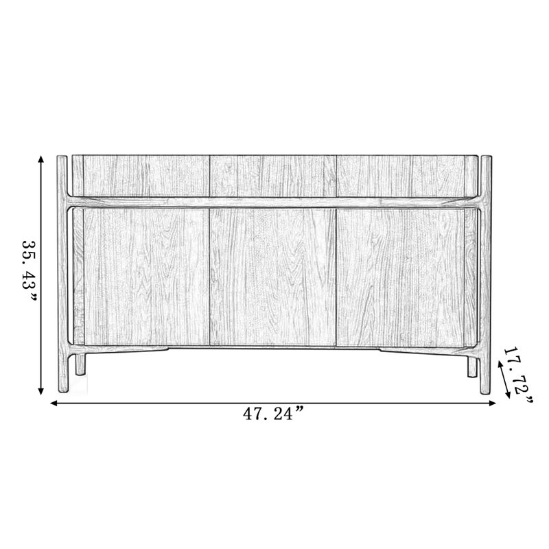 Modern Nut-Brown Solid Manufactured Wood Sideboard