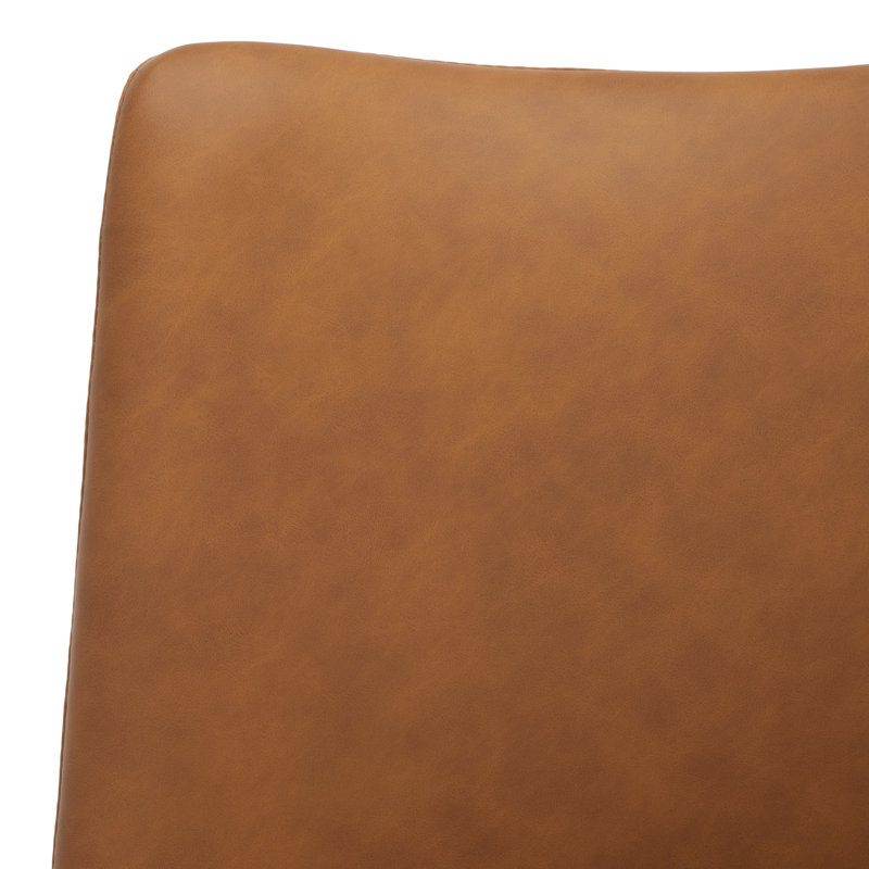 Chaise d'appoint en polyuréthane, Similicuir cognac