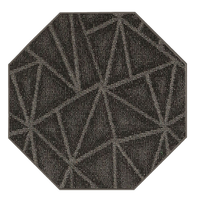 Tapis noir à motif géométrique Dickman, Octogone 8 pi