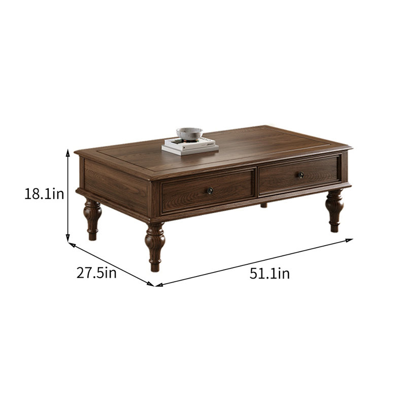 Table basse European Country Retro, Noyer clair