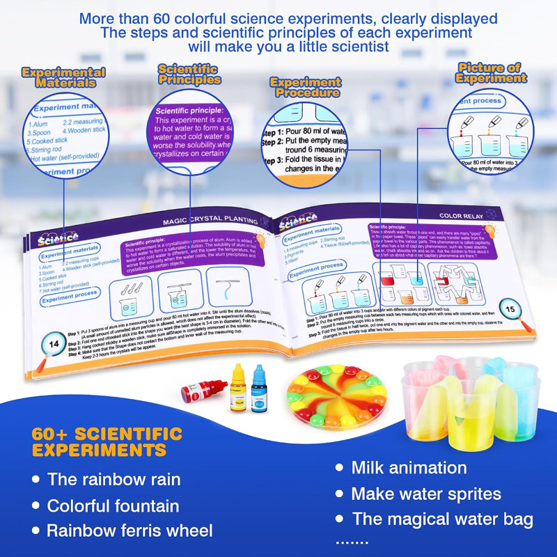 Trousse scientifique pour enfants, 80 expériences de laboratoire scientifique, jeu de rôle scientifique
