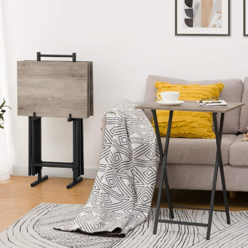 Folding Table, Grey/Black