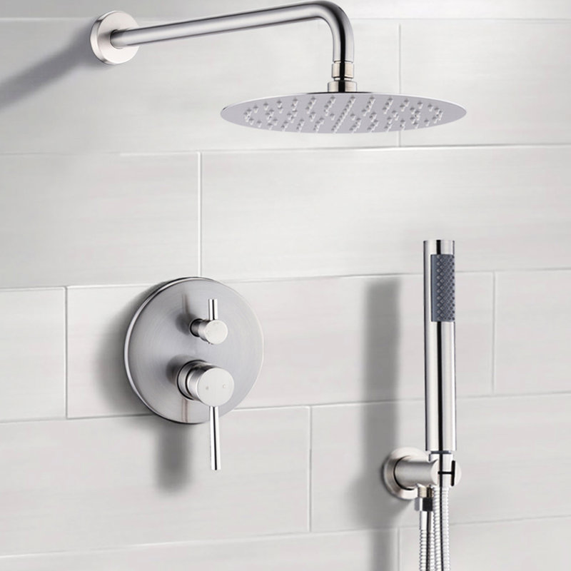 10" Brushed Nickel Shower Head Lucid - Rainfall With Movable Handheld Option Apparent, Brushed Nickel
