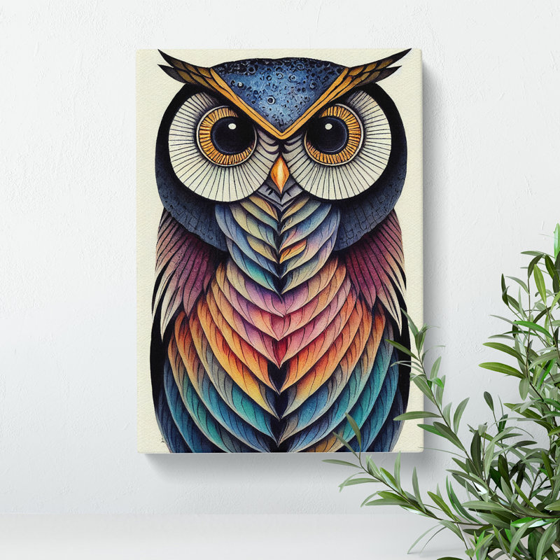 Intoxicating Owl - Wall Art, 60cm H x 40cm W x 3cm D, Wrapped Canvas