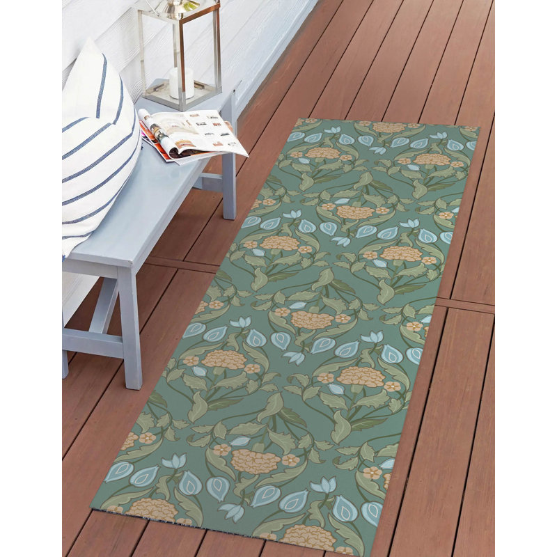 Piper Soft Step Outdoor Area Rug, Runner 8' x 2'6", Green