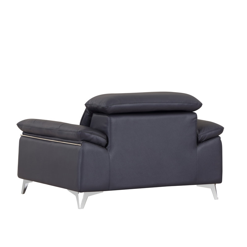 Fauteuil en cuir italien Global United, Gris anthracite