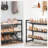 6 Tier Metal Shoe Rack, with Adjustable Flat or Angled Shelves, Set of 2, 3-Tier Stackable Shelf-1466676724