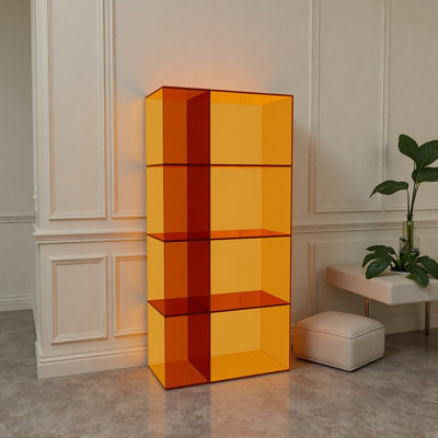 Transparent acrylic display bookcase