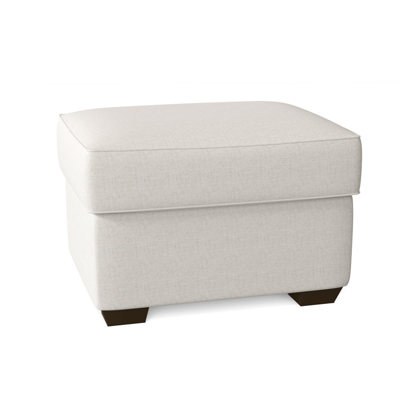 Gemi Upholstered Ottoman, Bevin Natural Linen Blend