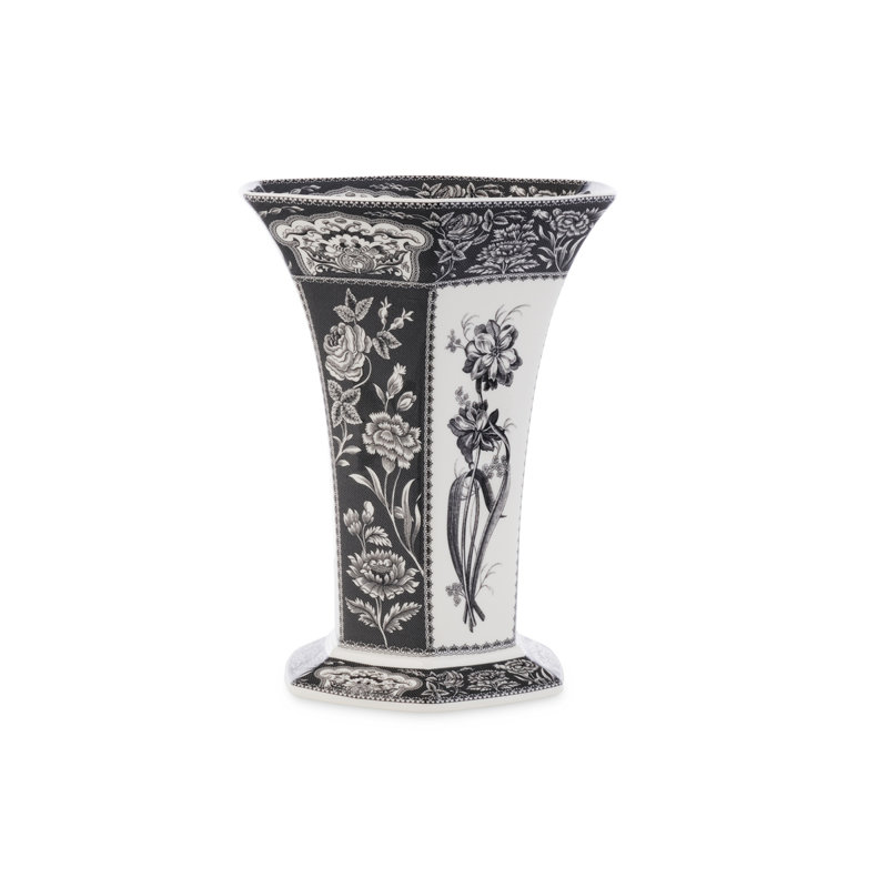 Spode Heritage Collection Hexagonal Vase Floral 10.5"