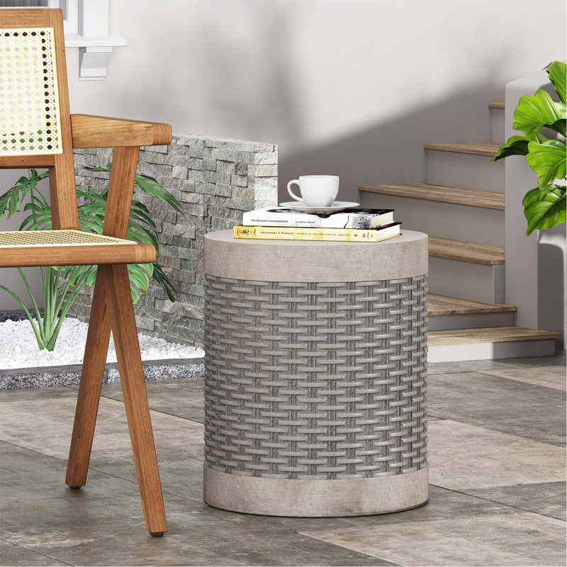 Table d'appoint d'extérieur ronde en béton