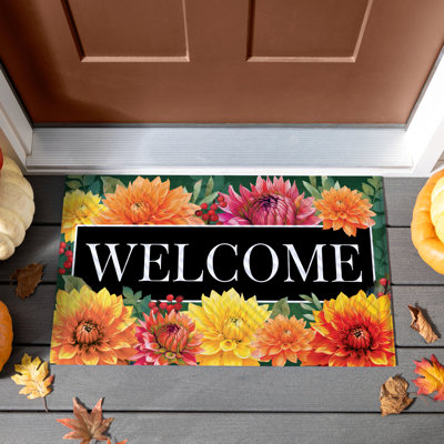 Fall Mums Embossed Mat