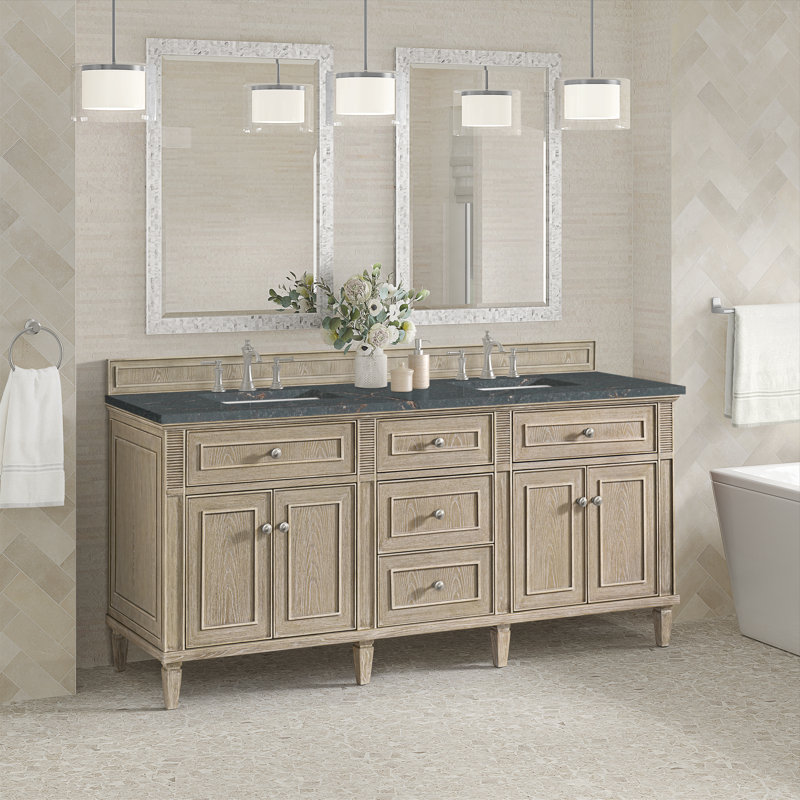 Lorelai 72'' W Double Vanity, Black Onyx, Siberian