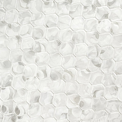 Pearla Arabesque 10"X10.2" Glass Mesh Mounted Mosaic Wall Tile
