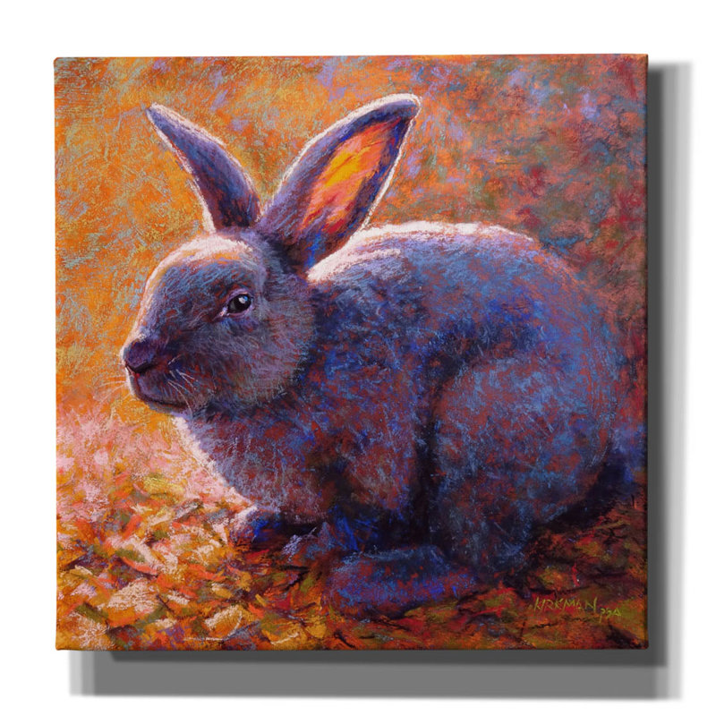 «Plum Bunny» par Rita Kirkman, H 12 po x l 12 po x P 0,75 po