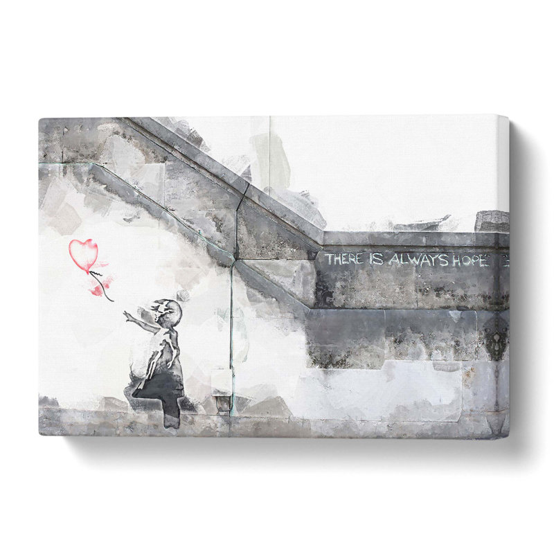 Girl with a Red Balloon by Banksy - Wrapped Canvas, 35.6 cm H x 50.8 cm W