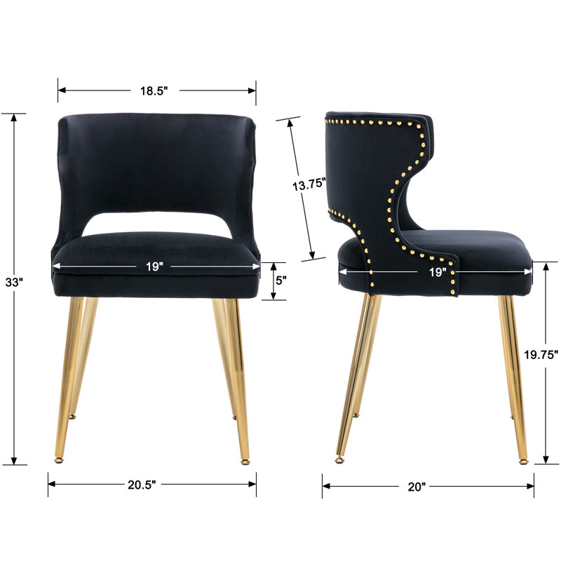 Fauteuil à oreilles en velours khanya, Noir