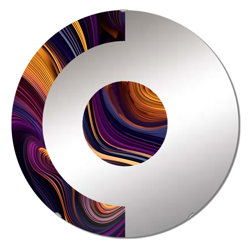 Jacara - Miroir mural demi-cercle, 23,6 po x 23,6 po