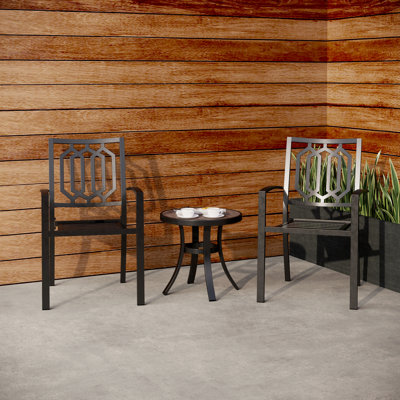 Ensemble repas de patio 3 pièces avec table en bois Argyri