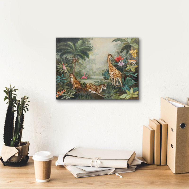 Toile épique «Jungle Life» par Julia Purinton, H 12 po x l 16 po x P 0,75 po