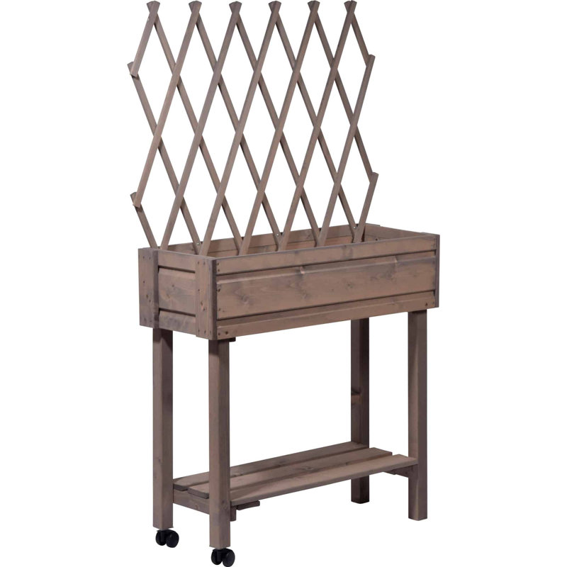 Elevated Planter with Trellis, Anthracite