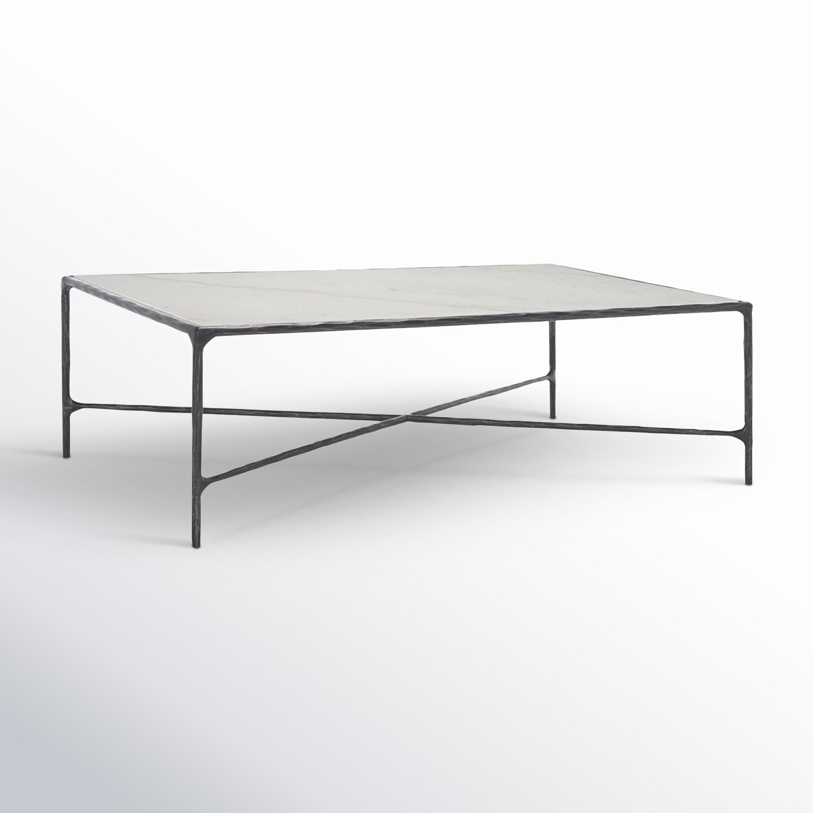 Evelynn Single Coffee Table, White Marble, Black