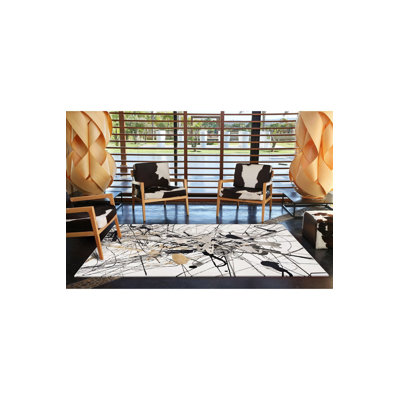 Tapis décoratif multicolore à motif abstrait lavable à la machine
