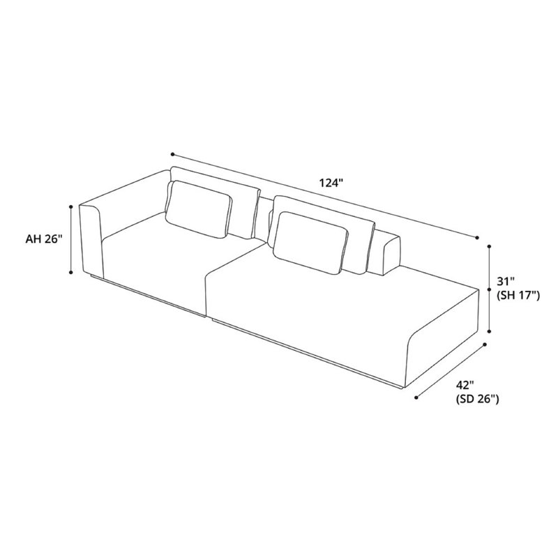 Spruce Loveseat, Left Hand Facing