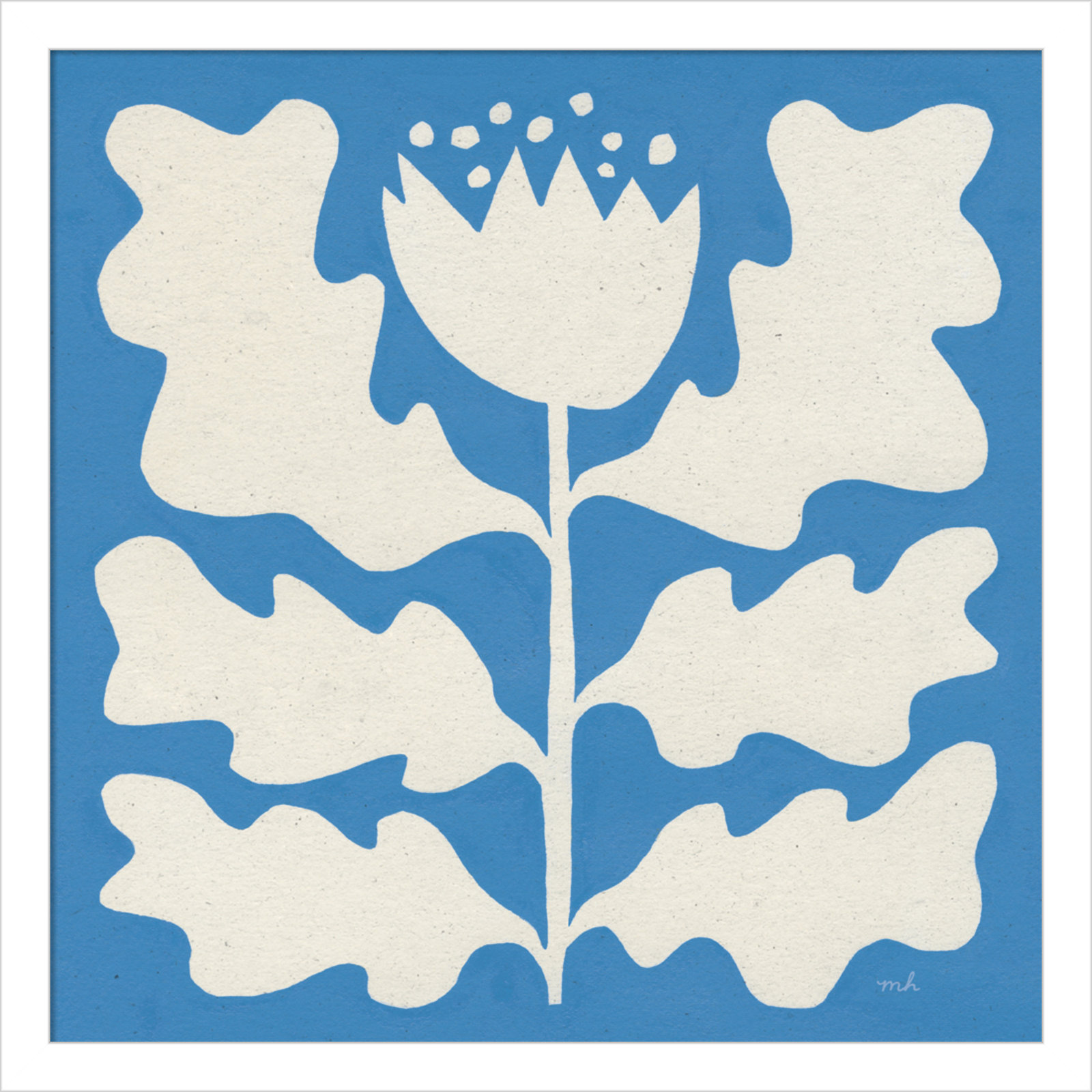 Delighted I Blue by Moira Hershey, White, 17" W x 17" H