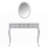 Luxury Makeup Vanity Desk with Oval Mirror, 3-Drawer Dressing Table-1307006373