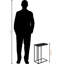 Table d'appoint moderne en forme de C Garson pour le salon ou la chambre à coucher, H 23,82 po x l 9,17 po x P 15,6 po