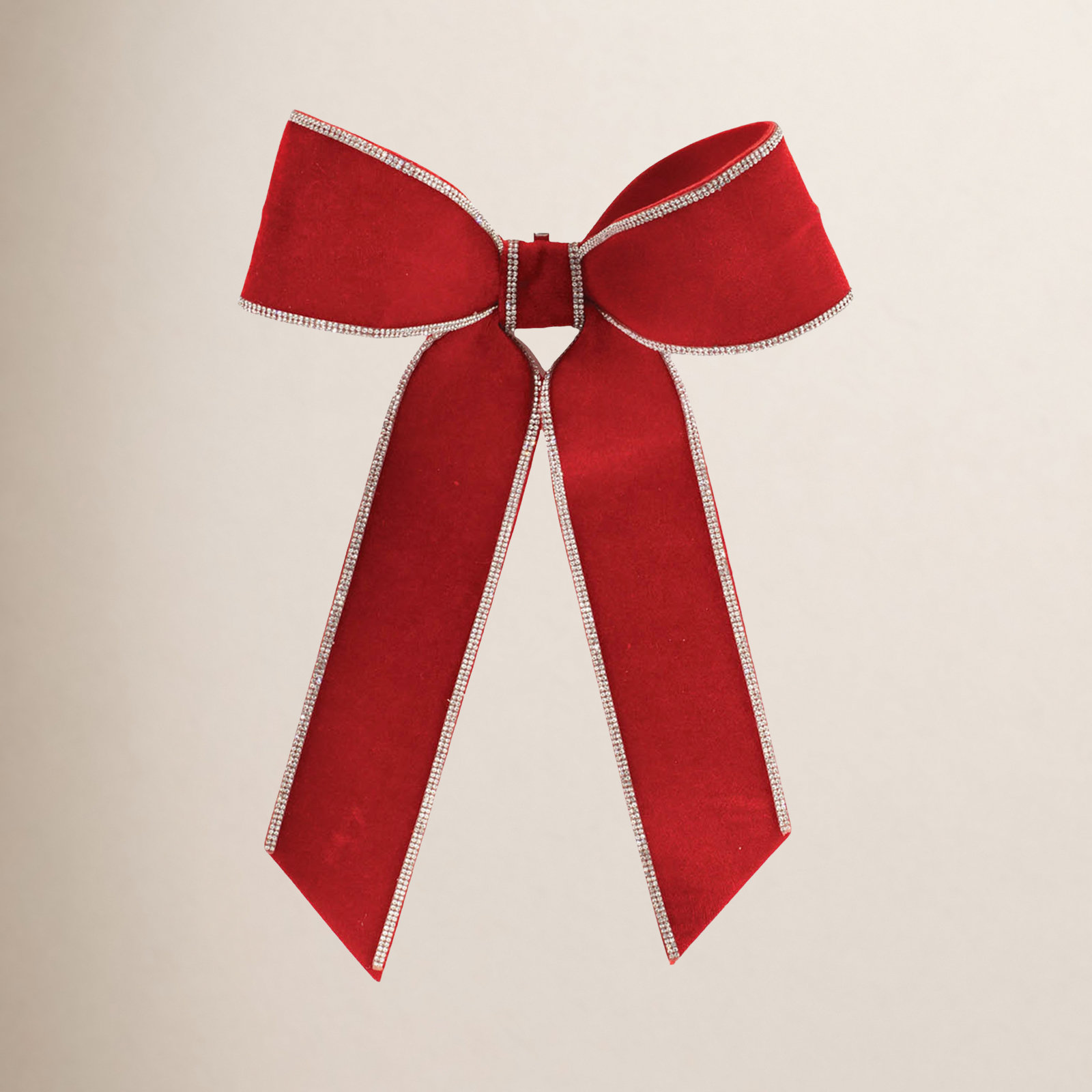 Navy Blue Holiday Bow, 3'' H x 14'' W x 9'' D, Red;Silver