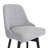 26" Swivel Black Wood Counter Stool in Light Gray Fabric