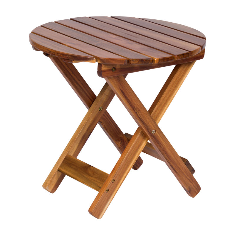 Hampshire Assembled Acacia Wood Folding Side Table, Chêne