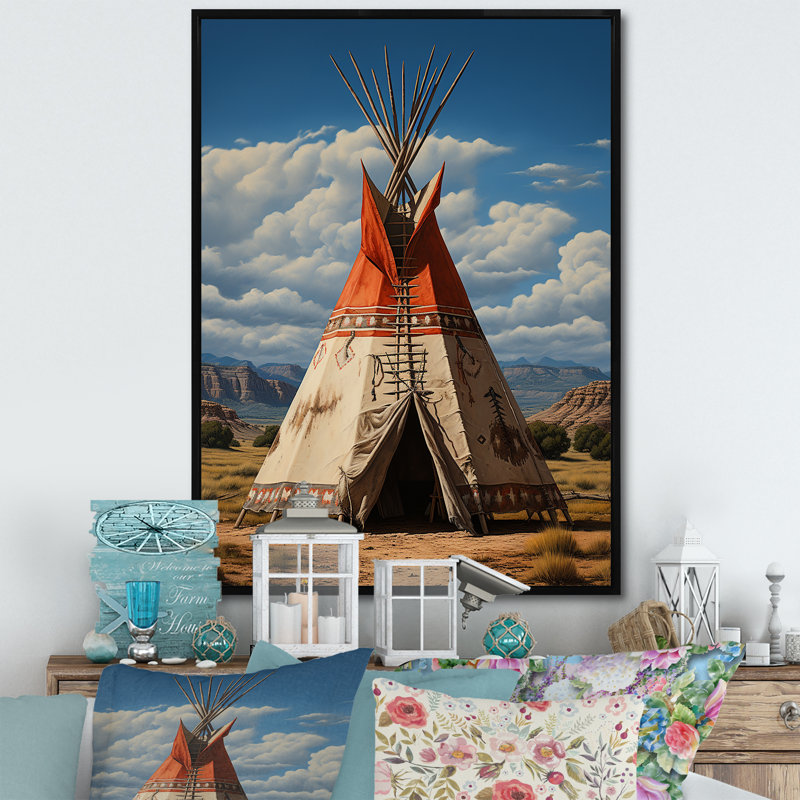 Impression sur toile Coral Native Tipi Sage Wages - Cityscapes, H 20 po x l 12 po x P 1 po, Toile tendue