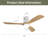 52" 3-blade Solid Wood Led Standard Ceiling Fan With Remote Control And Light Kit Smart App Remote Control-1721536696