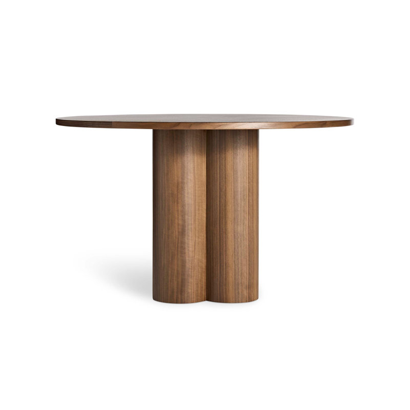 4 Quarter Round Solid Wood Dining Table, 48" W x 48" L, Walnut