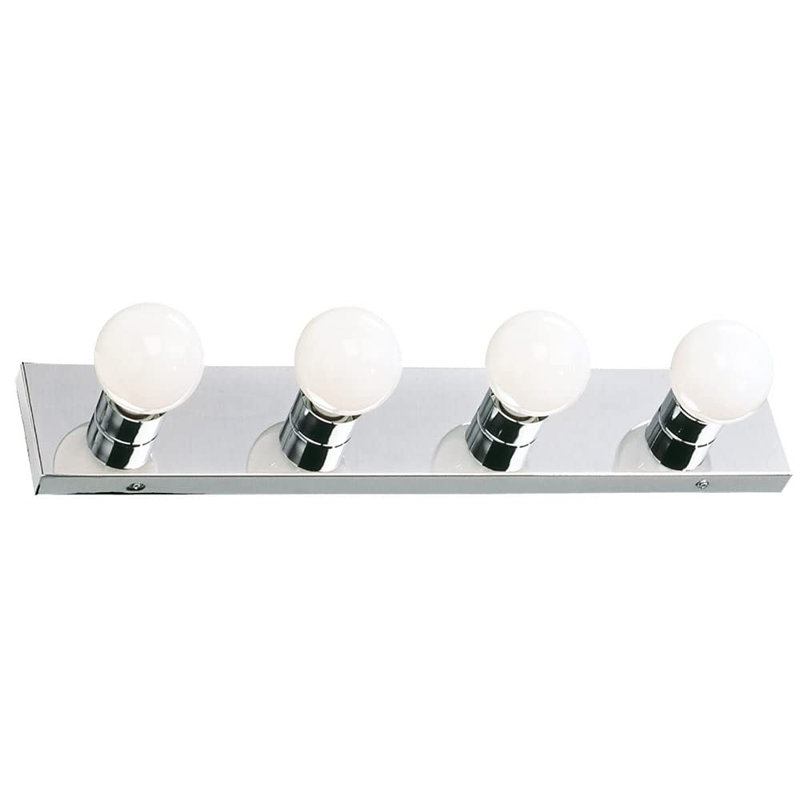 Éclairage pour meuble-lavabo, fabrication en acier, 4 lumières de meuble-lavabo, à intensité variable, utilise quatre ampoules de 60 W, chrome poli, 24 po L 4,3 po H 2,0 po