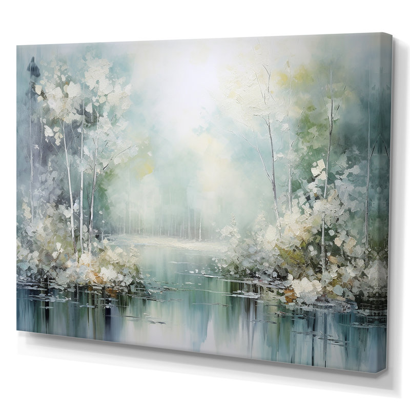 «Minimal River Forest liquid Art I», reproduction d'art sur toile, 30" H x 40" W, Toile tendue