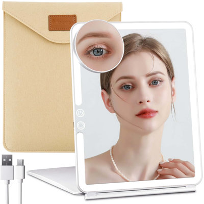 Demetrias Plastic Rectangle Freestanding Vanity Mirror