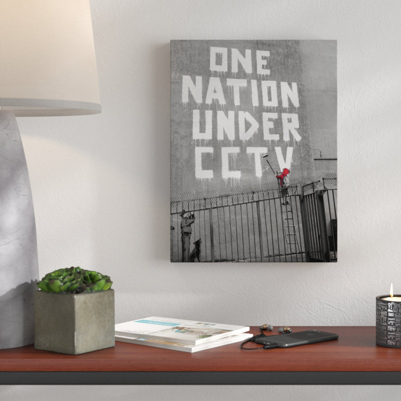 One Nation Under CCTV II by Banksy - Wrapped Canvas Print, 51 cm H x 38 cm W x 4 cm D